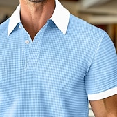 Pánské Golfová košile Vaflové pletené polo tričko Obchod Ležérní Klasický Krátký rukáv Módní Moderní Pevná barva Knoflíky Léto Jaro Žlutá Námořnická modř Khaki Světle modrá Golfová košile levne Pánské klasické polo-Pánské Golfová košile Vaflové pletené polo tričko Obchod Ležérní Klasický Krátký rukáv Módní Moderní Pevná barva Knoflíky Léto Jaro Žlutá Námořnická modř Khaki Světle modrá Golfová košile