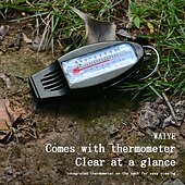 cheap Camping Equipment-4-in-1 Outdoor Survival Tool Compass Magnifying Glass Thermometer &amp; Emergency Whistle - Durable ABS Material