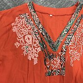 tanie Wakacje-Męskie Koszula lniana Koszula Popover Letnia koszula Stroje plażowe Koszula w stylu vintage Koszula etniczna Kwiatowy Urlop Codzienny Żółty Niebieski Pomarańczowy Brązowy Długi rękaw W serek Lato