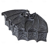cheap Halloween Hanging &amp; Tabletop Decorations-Halloween Bat Resin Storage Box, Gothic Style Bat Sculpture Container, Decorative Resin Box for Home, Party, Desk Decor
