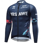 cheap Men&#039;s Jerseys-WOSAWE Spring Summer Men&#039;s Cycling Long Sleeve Quick Dry Breathable Printed Top Road Cycling Jersey Jacket BD270