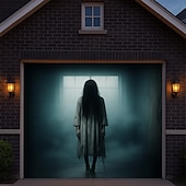 billige Halloween dekorasjon-Halloween Utendørs Garasje Dørtrekk Spøkelsesbrud Bedriftskaller Banner Stort Teppe Bakgrunns Dekorasjon Ferie Utendørs Garasje Dør Hjemme Vegg Dekorasjoner