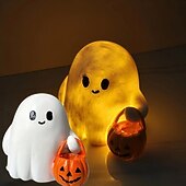 tanie Dekoracje wiszące i na stół na Halloween-Dynia Boo Buddies - urocza dekoracja ducha Halloween ozdoby na dynie urocze dekoracje stołowe świecąca dekoracja uroczych duchów