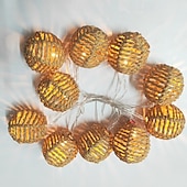 cheap Outdoor Lighting-Rattan Wire Ball Style Decorative Lantern String Lights - 10 Lights Globe Rattan Wicker Ball String Lights Indoor Outdoor Patio String Light for Home Pergola Porch Party Backyard