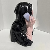 Недорогие Хэллоуинские висячие и настольные украшения-Статуэтка призрака с кричащим лицом из розовой смолы на Хэллоуин, страшная, светящаяся статуя для украшения рабочего стола в домашнем офисе