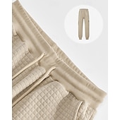 cheap Cargo-Men's Cargo Sweatpants Sweatpants Joggers Trousers Waffle Pants Drawstring Elastic Waist Multi Pocket Plain Comfort Daily Sports Outdoor Fashion Casual Wine Khaki Micro-elastic