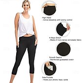 voordelige Effen legging-Dames broek Leggings Gezellige leggings Panty Sportschoenen Kuitlengte Hoge taille Effen Zijzakken Comfortabel Billenlift Buikcontrole Yoga Casual / Dagelijks Zwart Bordeaux Blauw Grijs Lente Herfst