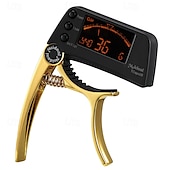 economico Articoli per la casa-Accordatore per capotasto per chitarra a doppio uso con display LCD, in lega di zinco, 2 in 1, capotasto e accordatore per chitarra acustica elettrica, strumento di regolazione precisa