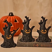 economico Halloween al chiuso-1 pezzo da 15,2 cm di Halloween, a forma di ceppo d&#039;albero con faccia di fantasma, a LED, elettronico, per interni ed esterni, per feste di Halloween, ristoranti, camere da letto, cortili, atmosfera,