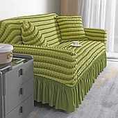 cheap Sofa Cover-3D Bubble Lattice Elegant Stretch Sofa Cover Loveseat Cover Couch Cover Spandex Elastic Sofa Slipcover Protector with Skirt
