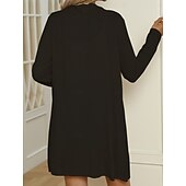 abordables Manteaux &amp; trenchs-Femmes Veste Décontractée Confortable Respirant Boutons Occasionnel Uni Vacances Rue Occasionnel Tenue quotidienne Simple Boutonnage Long Col en V Coupe régulière manche longue Vêtements d&#039;extérieur