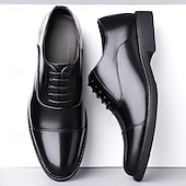 economico Formale-scarpe eleganti oxford marroni da uomo – design classico con punta a punta per lavoro, ufficio ed eventi formali