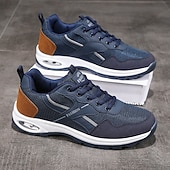 economico Sneakers Casual-sneakers alla moda bianche e grigie da uomo: comode scarpe casual con un marchio audace, ideali per attività all'aperto, viaggi e tempo libero