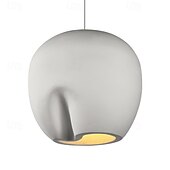 cheap Pendant Lights-Minimalist White Art Deco Pendant Light, Polystyrene Materia, Warm White White Light, E26 E27, Adjustable Chain