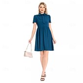 levne Šaty-Retro 50. léta Rockabilly Polední Šaty na šaty Flare šaty Maškarní kostým Dámské Dovolená Ležérní Dospělé Šaty Jaro léto