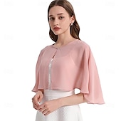 cheap Cape-Shawl and Wraps for Evening Dress Chiffon Shawls Wedding Shrug Guest Bridesmaid Cape Scarves for Womens