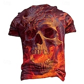 preiswerte Schädel &amp; Knochen-Halloween Herren Totenkopf 3D T-Shirt Rundhalsausschnitt Kleidung Bekleidung 3D-Druck Party Straße Urlaub Kurzarm Grafik übertrieben Designer