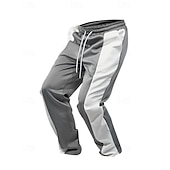 baratos Calças Desportivas-Homens Calças Esportivas Calças Calça de moletom de perna reta Bolsos Cintura elástica Com Cordão Bloco de cor Conforto Esportes Diário Moda Casual Preto Azul Micro-Elástica