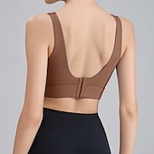 billiga Sport-BH:ar och västar-Dam Träningslinnen Sportbehåar Underkläder Medium stöd Andningsfunktion Trådlös Vadderad Enfärgad / vanlig färg Sport Sportkläder Vit Blå Gym Kondition Yoga