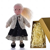 preiswerte Puppen-Waldorfpuppe mit Baumwollkörper, Künstlerpuppe, handgefertigte Mini-Anziehpuppe, DIY-Halloween-Geschenkbox, Verpackung, Segen (ausgenommen Kleintierzubehör) für Weihnachtsgeschenke