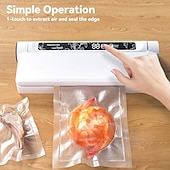 cheap Kitchen Utensils &amp; Gadgets-Food Storage Vacuum Sealer Machine, 75KPA Strong Suction, Dry/Wet Modes, 20 Vacuum Seal Bags for Food, Digital Countdown Timer, Compact Lightweight, Ideal for Home Kitchen Use