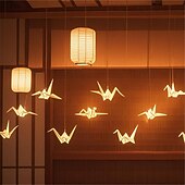 abordables Tiras de Luces LED-Luces de cadena de hadas 3.5M 96LED coloridas mil grullas de origami luces de cortina LED para boda decoración de habitación fiesta patio destellos luces de cadena de vacaciones enchufe EU US AU UK