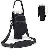 economico Accessori per bicchieri-Borsa porta borraccia per bicchiere Stanley da 40 once con tasca per telefono, porta borraccia in neoprene con tracolla &amp;cinturino portatile accessori Stanley Cup