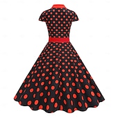 levne Šaty-Retro 50. léta Rockabilly Polední Houpací šaty Flare šaty Košilové šaty Přizpůsobení a odlesky Puntíky Maškarní kostým Dámské předvečer Všech svatých Karneval Dovolená Běžné / Denní Retro tematick