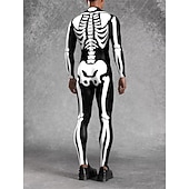 tanie Stroje dla par i grup-Karnawał 2026 Body Kostiumy dla par na Halloween Kombinezon zakrywający całe ciało Szkielet Straszny Kostium Doroślu Dla dzieci Wszystko Halloween Karnawał Dzień Zmarłych Kij Impreza Spektakl Łatwe