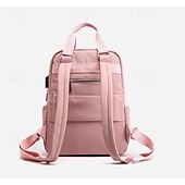 abordables Sacs à dos de Collège-Femmes Sac à Dos Cartable Sac à Dos Fonctionnel Sac à dos scolaire École Quotidien Voyage Nylon Réglable Léger Fermeture éclair Gris foncé Noir Rose Claire