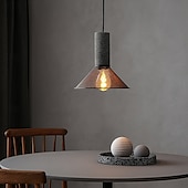 billige Pendellys-lysekrone sement jernbur pendellampe kreativ metallnett taklampe, innfelt hengende lampe for kjøkkenøy spisestue soverom stue korridorlampe