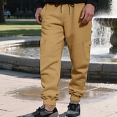 economico Carico-Per uomo Pantaloni sportivi Pantaloni da tuta Joggers Pantaloni da Tuta Cargo Tasca Elastico in vita Coulisse Semplice Comodità Sport all'Aperto Quotidiano Moda Casual Verde militare Nero