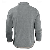 preiswerte Klassisches Poloshirt für Herren-Herren Golfshirt Golf Poloshirts Arbeit Lässig Revers Langarm Basic Modern Farbblock Patchwork Knöpfe Frühling Herbst Normale Passform Aprikose Marineblau Blau Grün Hellgrau Dunkelgray Golfshirt