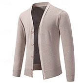 voordelige heren vest trui-Voor heren Vest Trui Vest Bijgesneden vest trui Bijgesneden trui Geribd breien Normale tops Dichtknopen Gebreid Effen / effen kleur V-hals Stijlvol Casual Alledaagse kleding Uitgaan Kleding Herfst