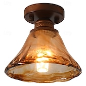 cheap Ceiling Lights &amp; Fans-Retro Glass Aisle Ceiling Lamp White Marble Ceiling Lamp Ceiling Chandelier Semi Flush Mount Ceiling Light Fixture 85-265V