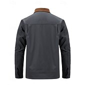 abordables Vestes Cargo-Hommes Veste de camionneur Veste Cargo Veste Tactique Occasionnel Coupe-Vent Zip Up Printemps Automne Couleur Unie ancien Tenu de travail Col de chemise Régulier Kaki Gris foncé Vert Véronèse Veste