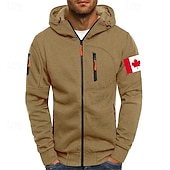 abordables sudaderas basicas hombre-Hombre Sudadera Sudadera con capucha y cremallera completa Negro Blanco Vino Verde Ejército Azul Marino Con Capucha Bandera Cremallera Bolsillo Deporte Diario Festivos Poliéster Ropa de calle Básico