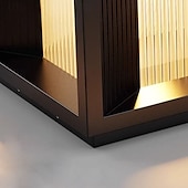 abordables Post Light-metal moderno &amp;Apliques solares LED de pared para exterior de acrílico, blanco cálido, tamaño 30/20 cm, 110-120 V/220-240 V, interruptor con sensor impermeable