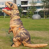 olcso Halloween-vicces felfújható t-rex jelmez gyerek, dinoszaurusz felfújható jelmez, overál levegő felrobbantó halloween cosplay jelmez