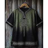  Męskie Podkoszulek Koszulki Koszulka z krótkim rękawkiem Koszulka Krótki rękaw Półgolf Lato Plemienny Węzeł celtycki Zabytkowe Designerskie Podstawowy Nadruk Urlop Ulica Wyjściowe Żółty Zielony Top