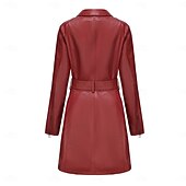 cheap Winter Coats-Women&#039;s Coat Windproof Comfortable Pocket Full Zip Fashion Street Style Plain Outdoor Casual Daily Long Turndown Regular Fit Long Sleeve Outerwear Black Burgundy Camel Fall Winter