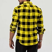 Bărbați Cămașă Cămașă de flanel Cămașă peste Plisat În aer liber Stradă Galben Albastru piscină Manșon Lung Iarnă Primăvara & toamnă Îmbrăcăminte ieftine cămăși de flanel-Bărbați Cămașă Cămașă de flanel Cămașă peste Plisat În aer liber Stradă Galben Albastru piscină Manșon Lung Iarnă Primăvara & toamnă Îmbrăcăminte