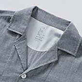 abordables Pyjamas-Homme Vêtements de Nuit Ensemble Pyjama Haut de pyjama et pantalon 1 ensemble Uni Mode Élégant Classique Maison Quotidien Lit Coton Confort Doux Respirant Revers manche longue Chemise Pantalon Taille