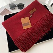 abordables Châles et étoles femme-Foulard Rectangulaire Femmes Rue Quotidien Date Vin Rouge Écharpe Couleur Unie