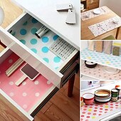 cheap Kitchen Utensils &amp; Gadgets-PVC Cabinet Waterproof Buffer Paper Moisture Proof Drawer Liner Shelf Wardrobe Kitchen Shoe Cabinet Mat Non Slip Protective Pad for Home Storage Organization and Decoration