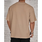 abordables t-shirts de base-Homme T-shirt Chemise à manches courtes Manche Courte Col ras du cou Été Uni Mode Designer Basique Jacquard Vacances Rue Sortir Noir Blanche Kaki T-shirt haut de gamme pour homme