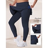 abordables Leggings lisos-Mujer Tallas Grandes pantalones Polainas Mallas De Deporte Longitud total Cintura Media Plano Bolsillos laterales 2 en 1 Confortable Levantamiento de tope Control de barriga Yoga Casual Diario Gris