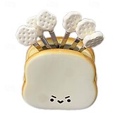 cheap Flatware-Bread-Shaped Fruit Fork Set with Jar, Cute Afternoon Tea and Café Tableware, Perfect for Fruits and Snacks