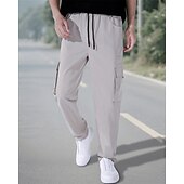 economico Pantaloni cargo-Per uomo Pantaloni Cargo Pantaloni Elastico in vita Coulisse Multi-tasche Semplice Mimetico Indossabile All&#039;aperto Quotidiano Campeggio &amp; Escursionismo Moda Classico Nero Verde militare