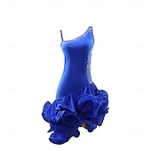 abordables Tenues de danse latine-Danse salsa latine Robe Strass Couleur unie Épissage Femmes Performance Entraînement Sans manches Chinlon
